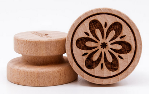 Holzstempfel tief graviert, Blumen